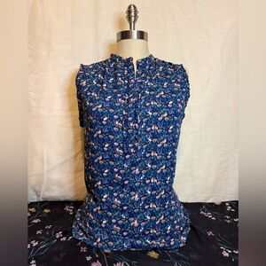 LOFT Blue Floral Women's Blouse